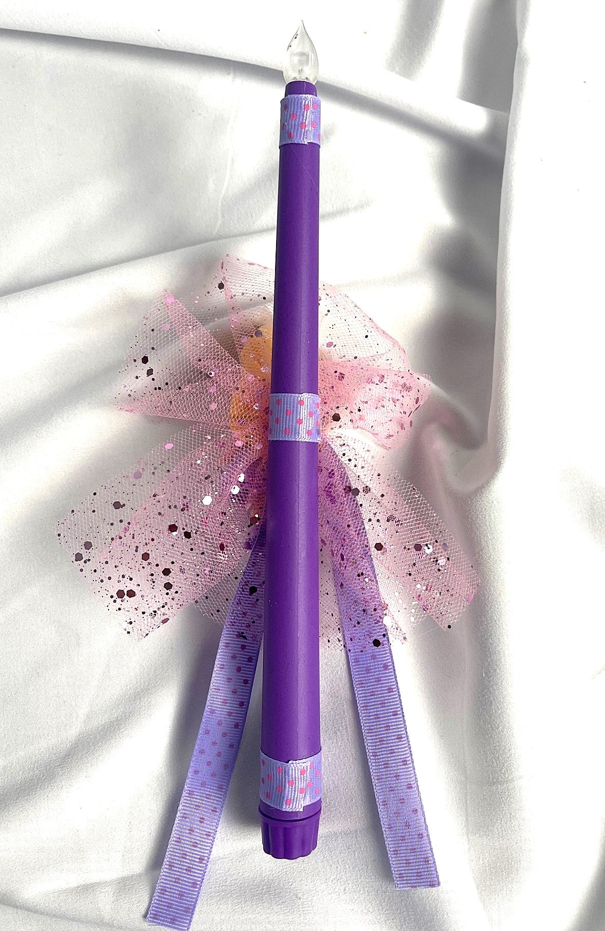 Flameless Easter Candle - Rapunzel 'Tangled' Lambatha / Palm Sunday 28cm (SMALL)
