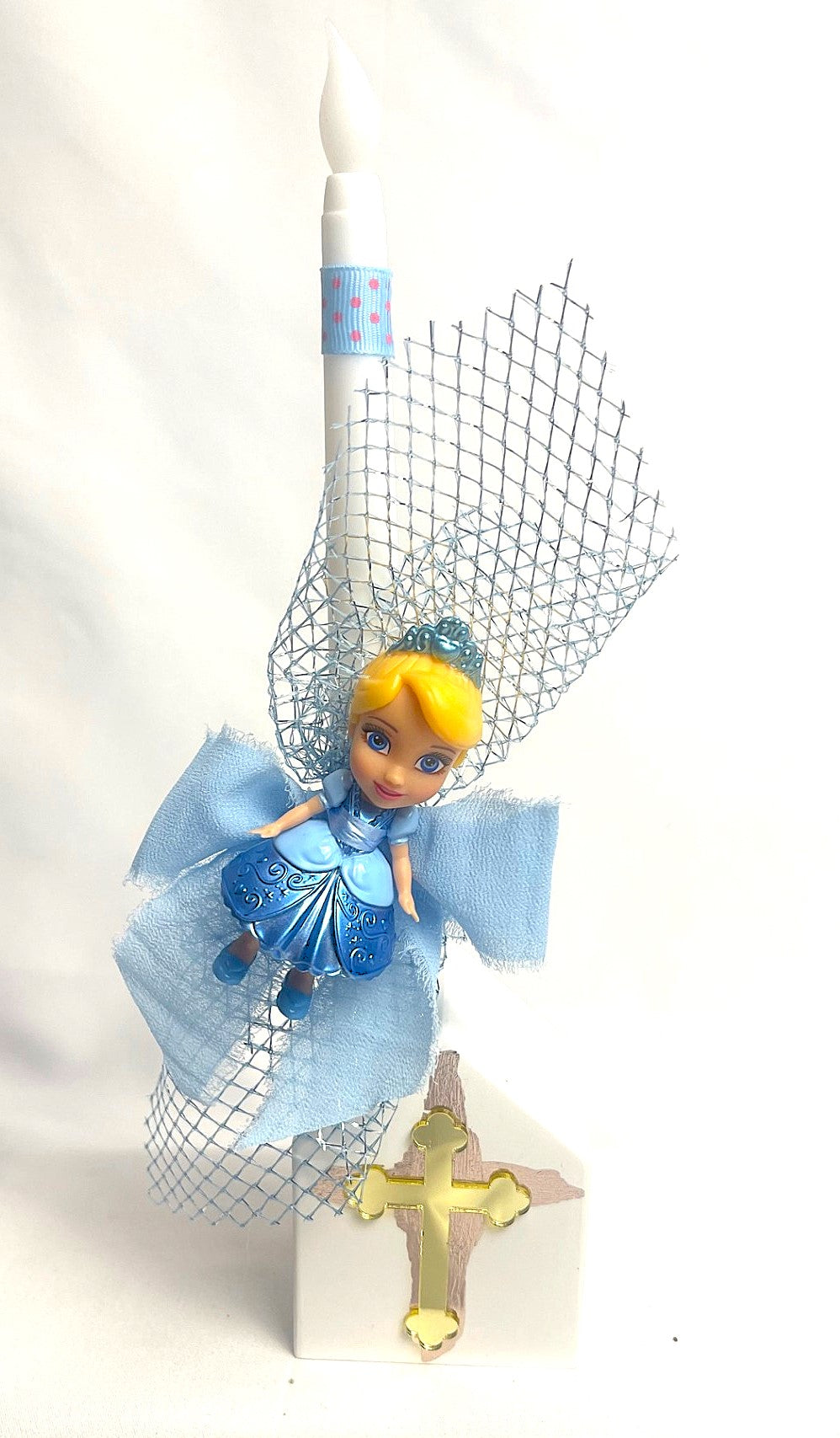 Flameless Easter Candle - 'Cinderella' Lambatha / Palm Sunday 28cm (SMALL)