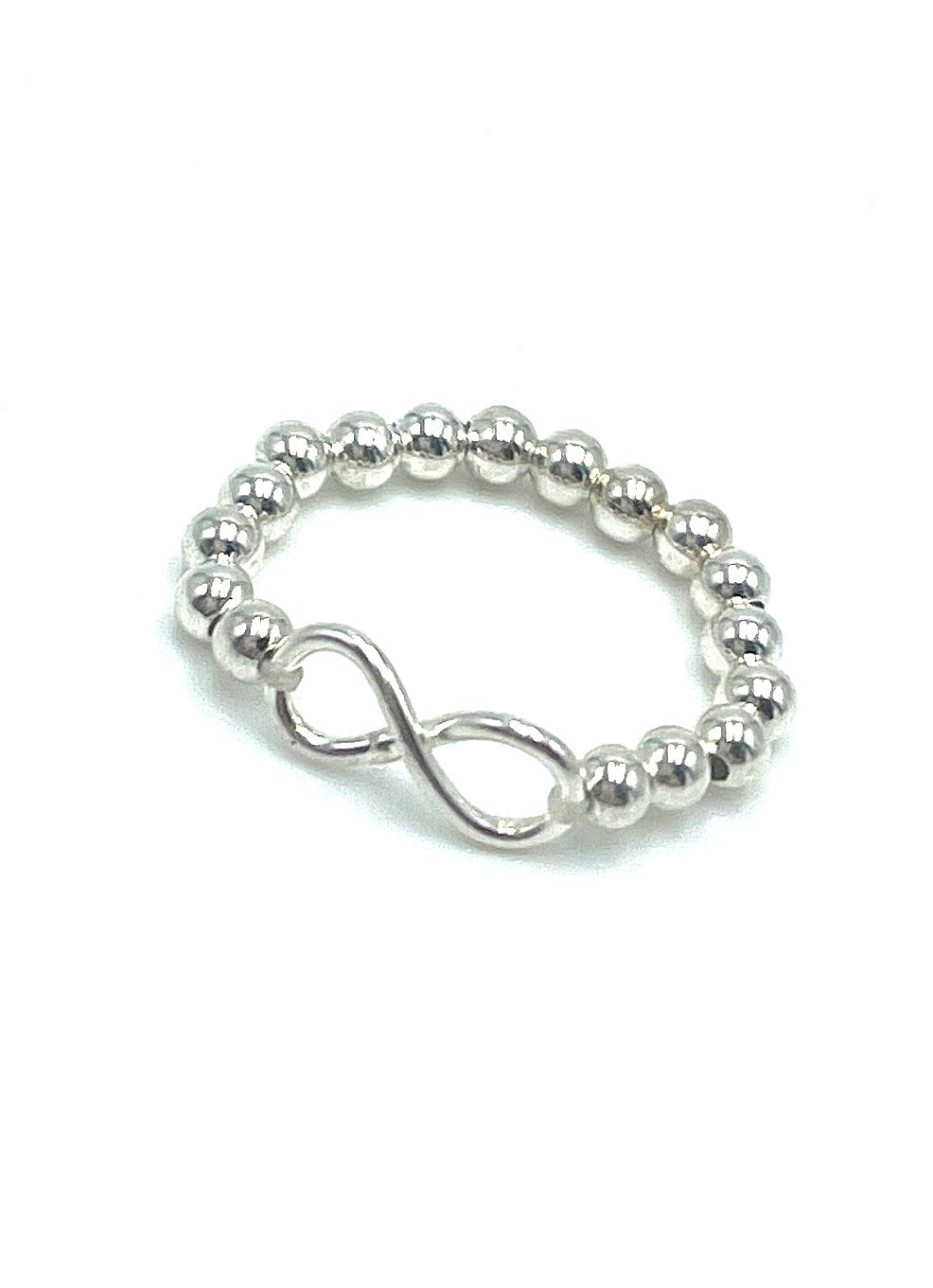 Beaded Infinity Ring (Expandable) 925 Sterling Silver