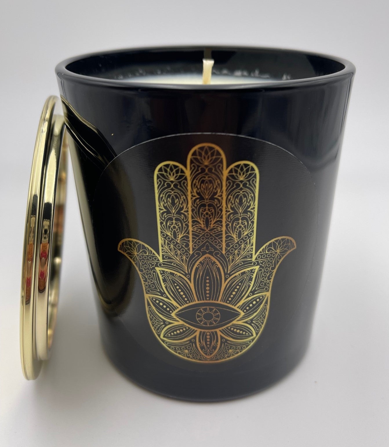 Hamsa Hand Cadle (Hand of Fatima/Hand of Miriam) Black