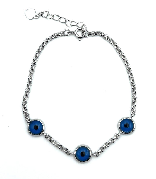 3 Evil Eye Chain Bracelet