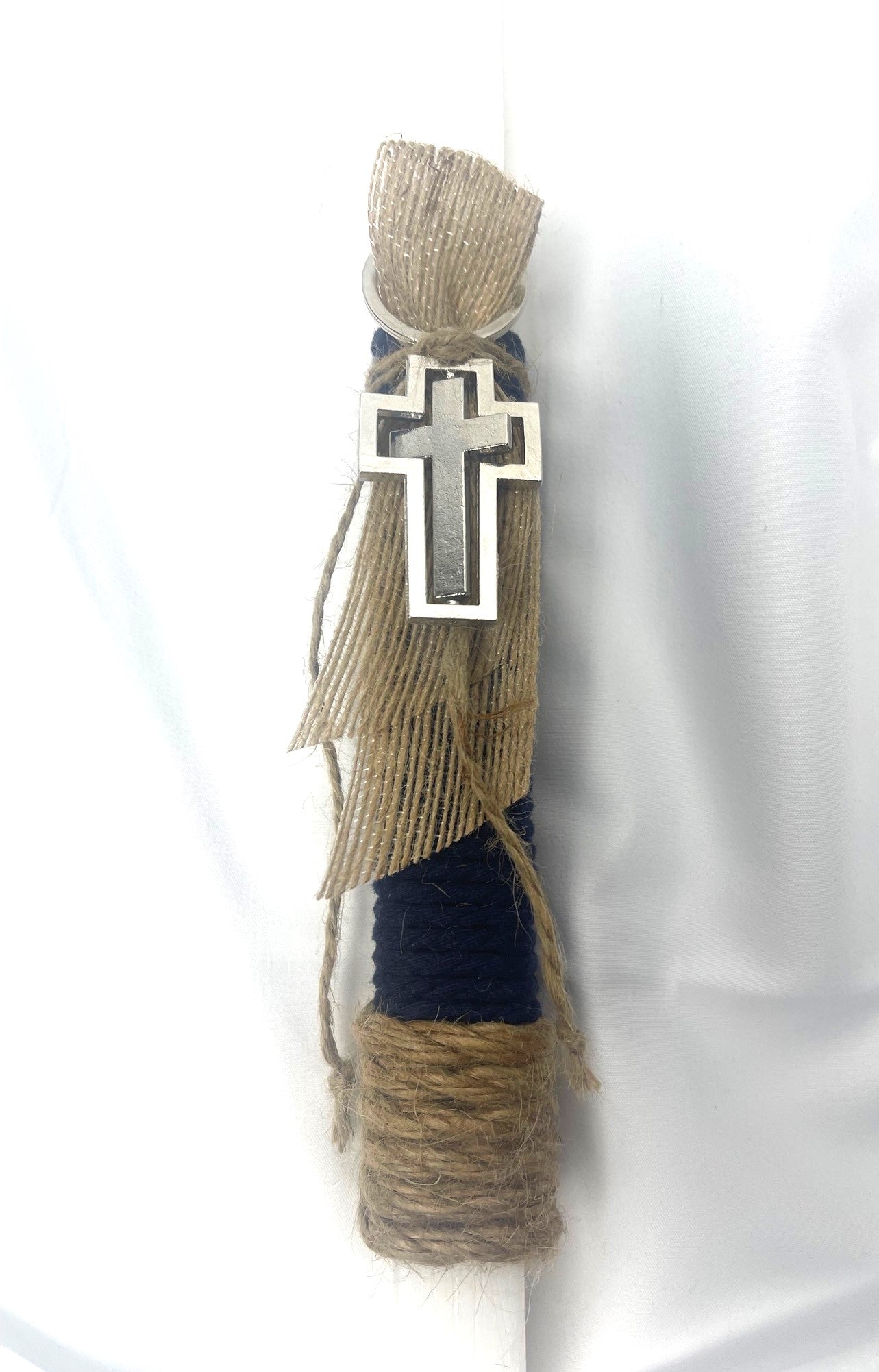 Silver Cross Keyring Easter Candle - Lambatha / Palm Sunday 40ccm (LARGE)