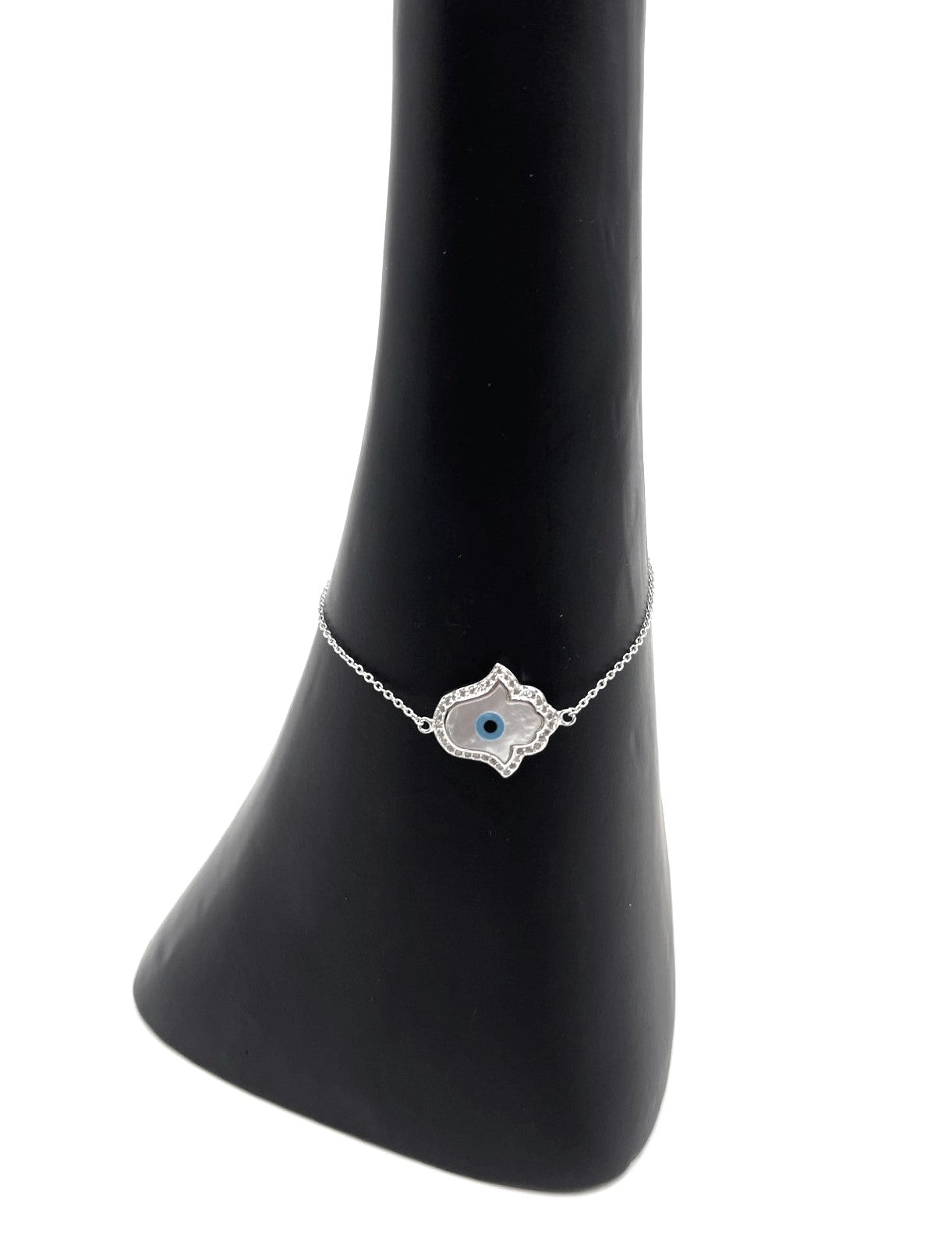 925 Sterling Silver & Mother of Pearl Hamsa Hand/Hand of Fatima Bracelet - Women's - Protection