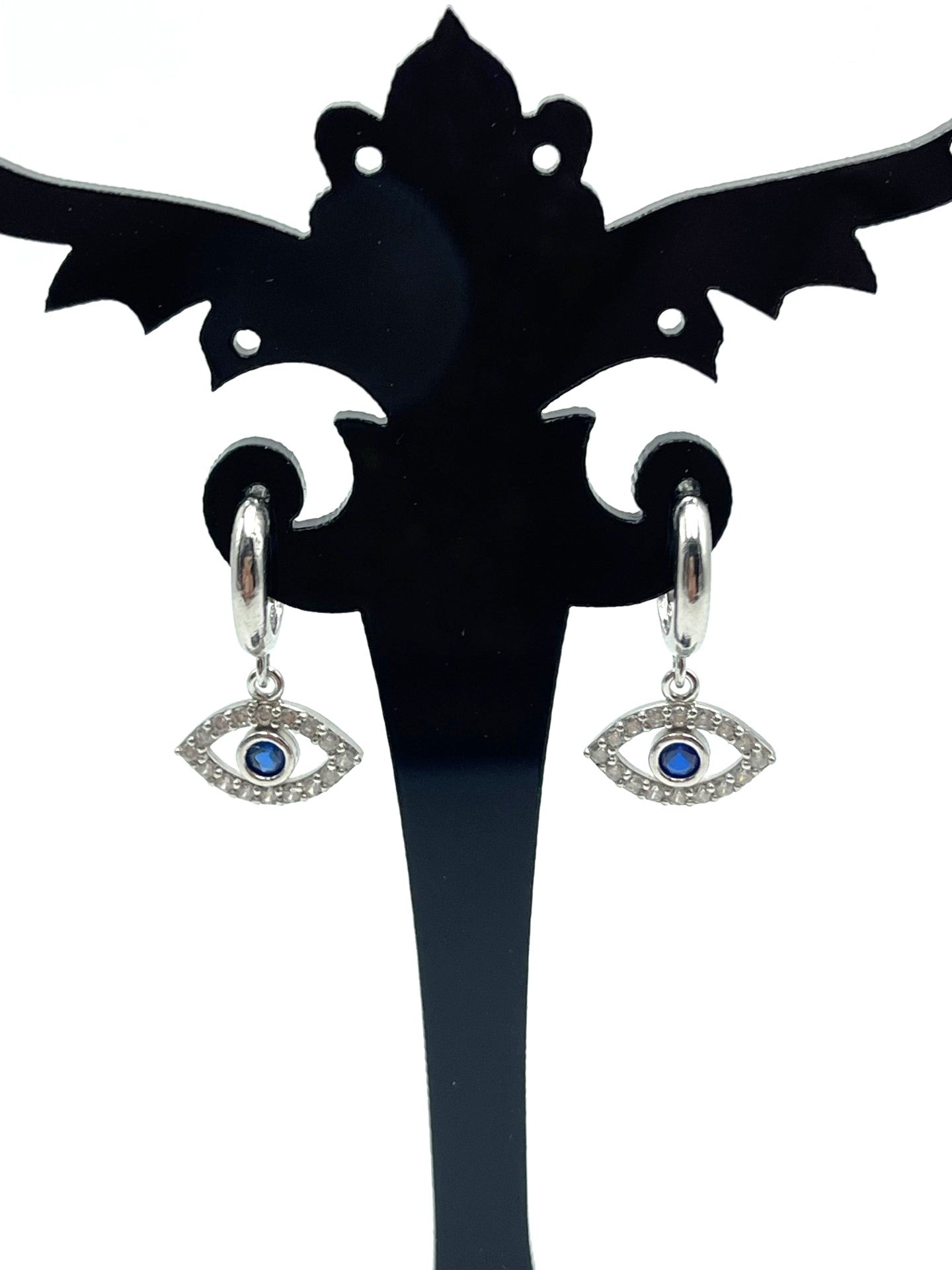 Evil Eye CZ Dangle Earrings