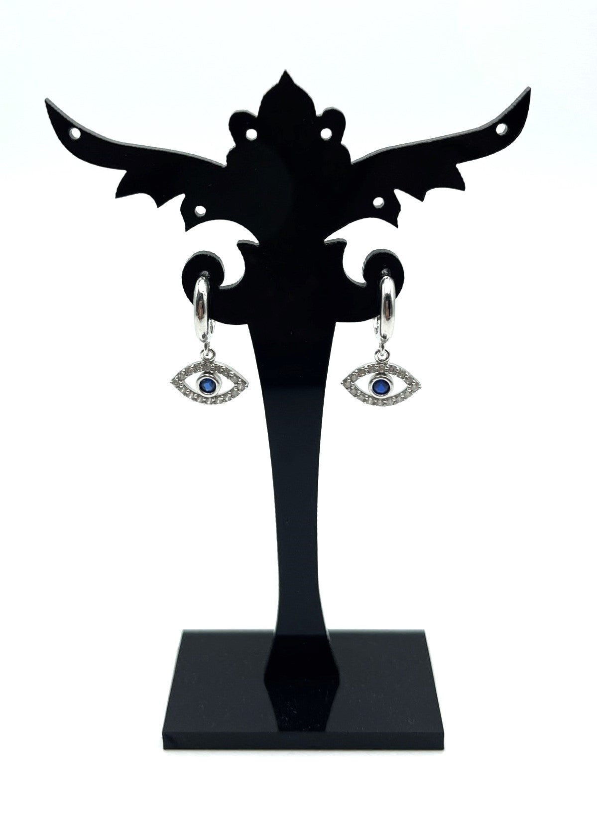 Evil Eye CZ Dangle Earrings