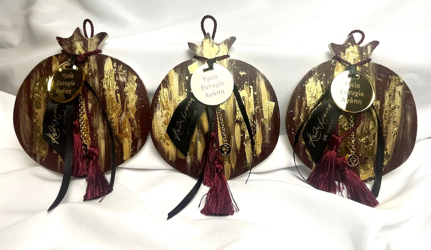 Pomegranate Good Luck (Gouri) Wall Plaque - Maroon