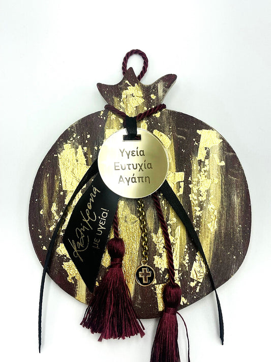 Pomegranate Good Luck (Gouri) Wall Plaque - Maroon