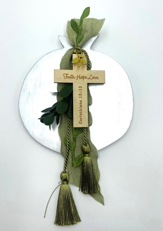 Pomegranate Good Luck (Gouri) Wall Plaque - Silver