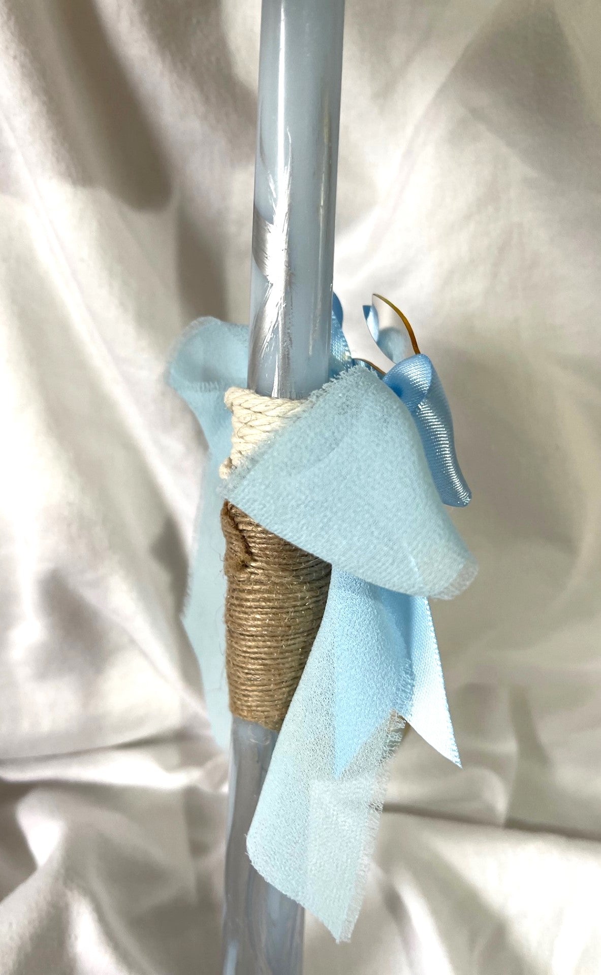 Easter bunny and Egg (Blue) Easter Candle - Palm Sunday / Lambatha 30cm (MEDIUM)