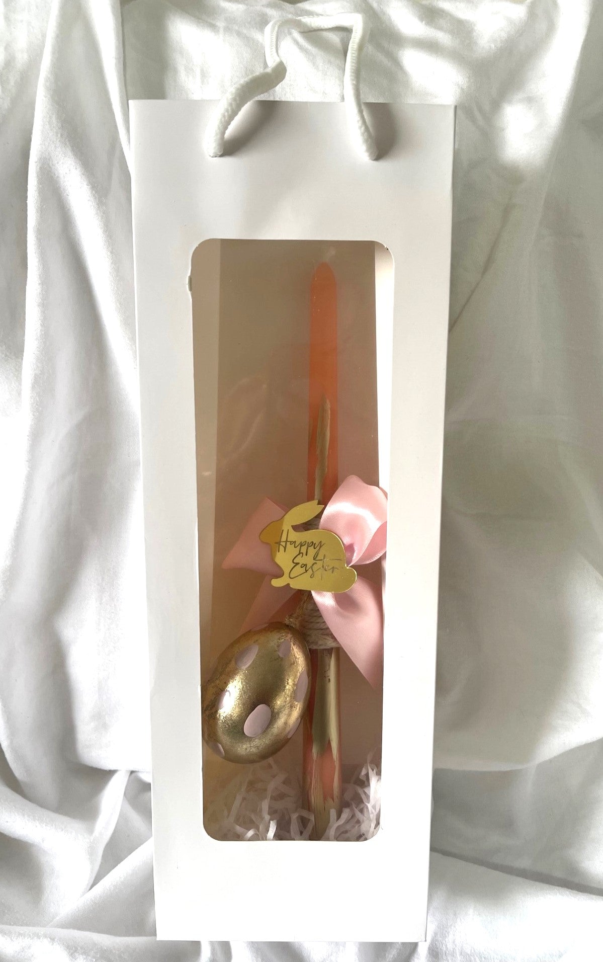 Easter bunny and Egg (Pink) Easter Candle - Palm Sunday / Lambatha 30cm (MEDIUM)