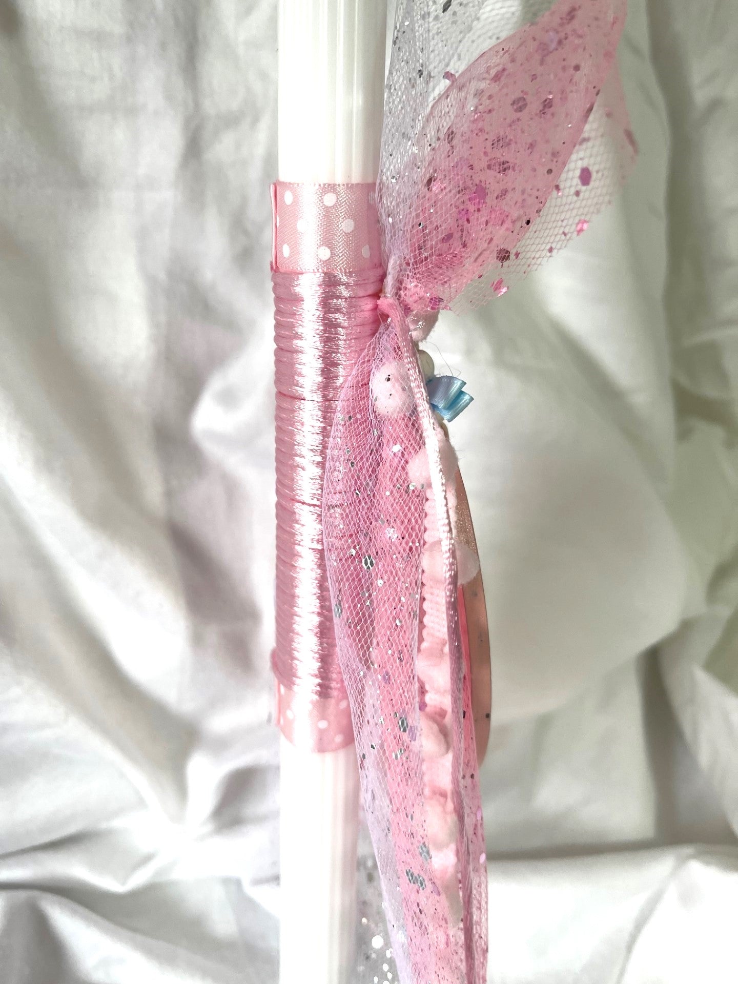 Wooden Bunny (Pink ) Palm Sunday / Lambatha Easter Candle 40cm (LARGE)