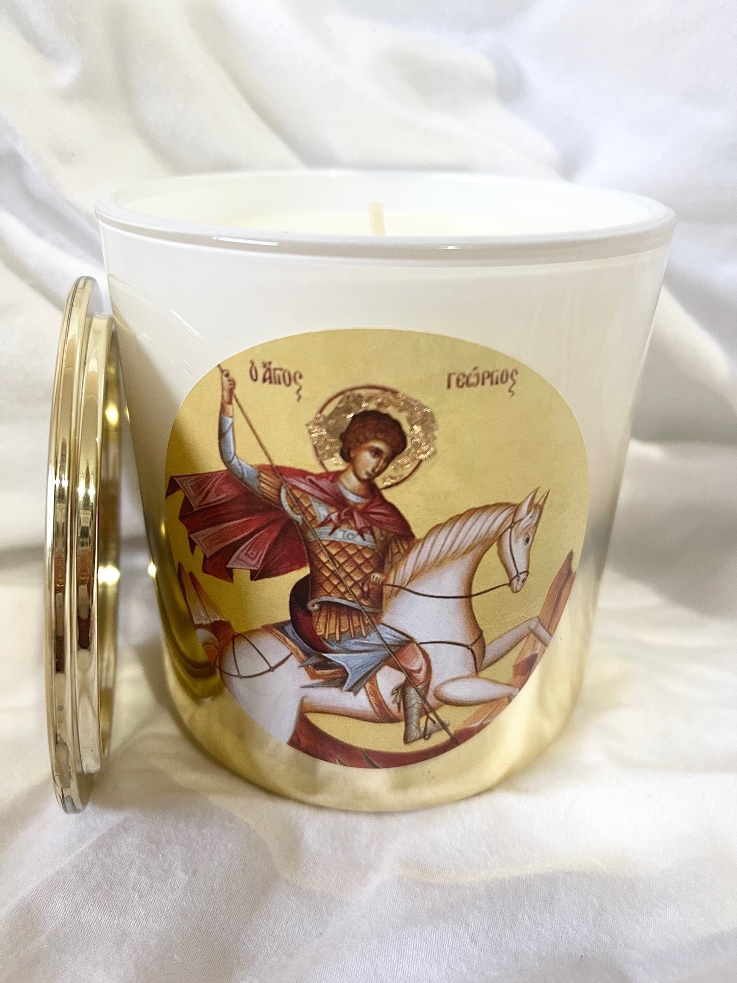 St George the Great Martyr  Candle - Livani/Frankincense Fragrance