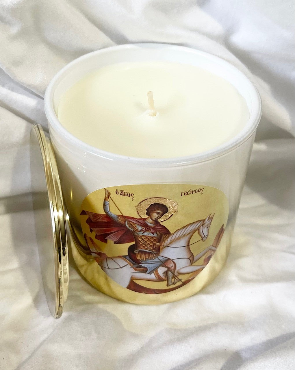 St George the Great Martyr  Candle - Livani/Frankincense Fragrance