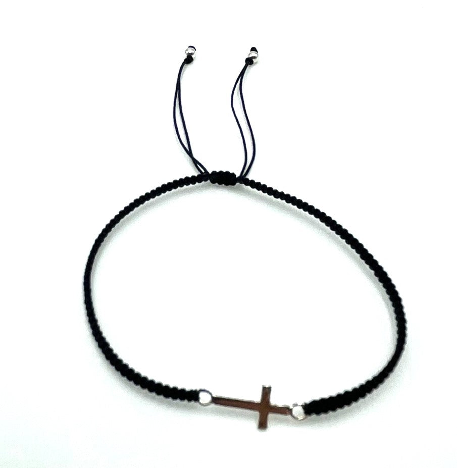 Black Cross Bracelet  - Small
