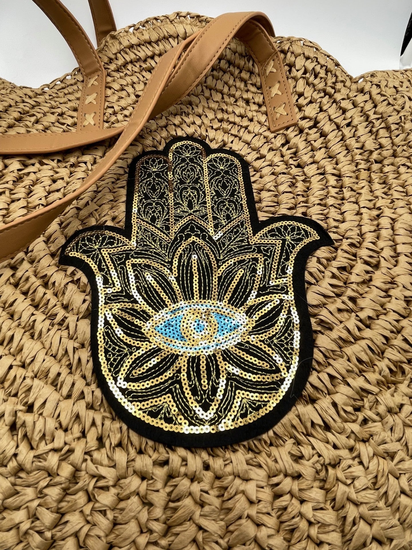 Hamsa Hand Woven Beach Bag