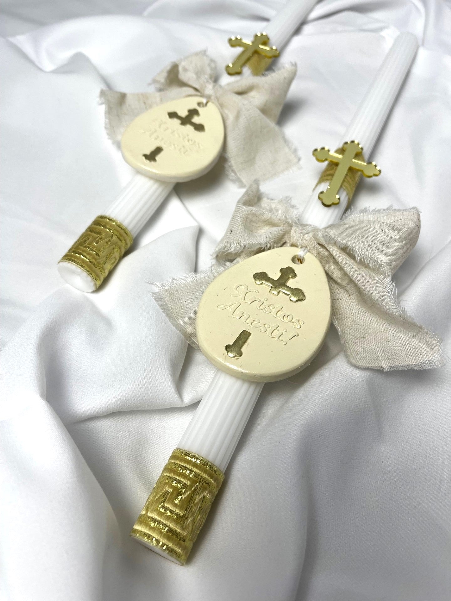 Xristos Anesti Easter Candle - Lambatha 40cm (LARGE)