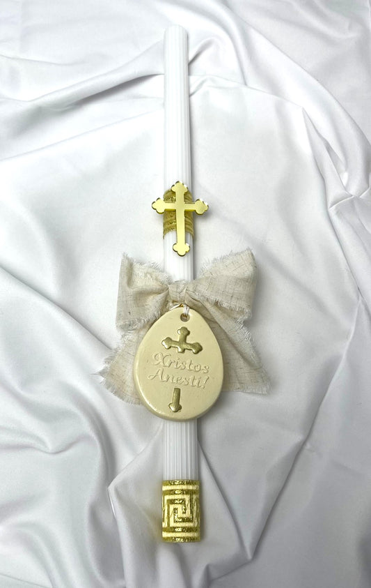 Xristos Anesti Easter Candle - Lambatha 40cm (LARGE)