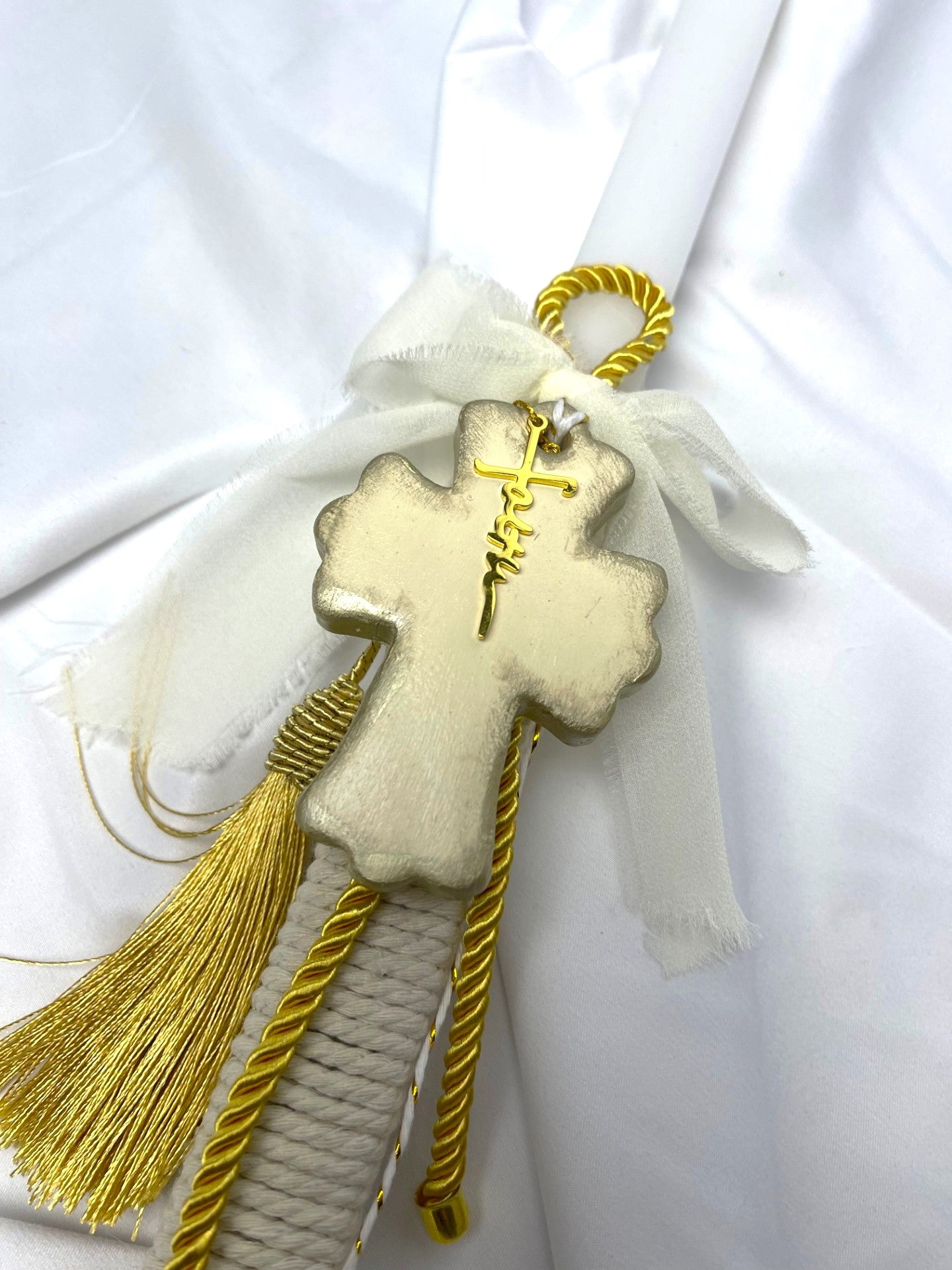 Clay Cross Faith Easter Candle - Palm Sunday / Lambatha 40cm (LARGE)