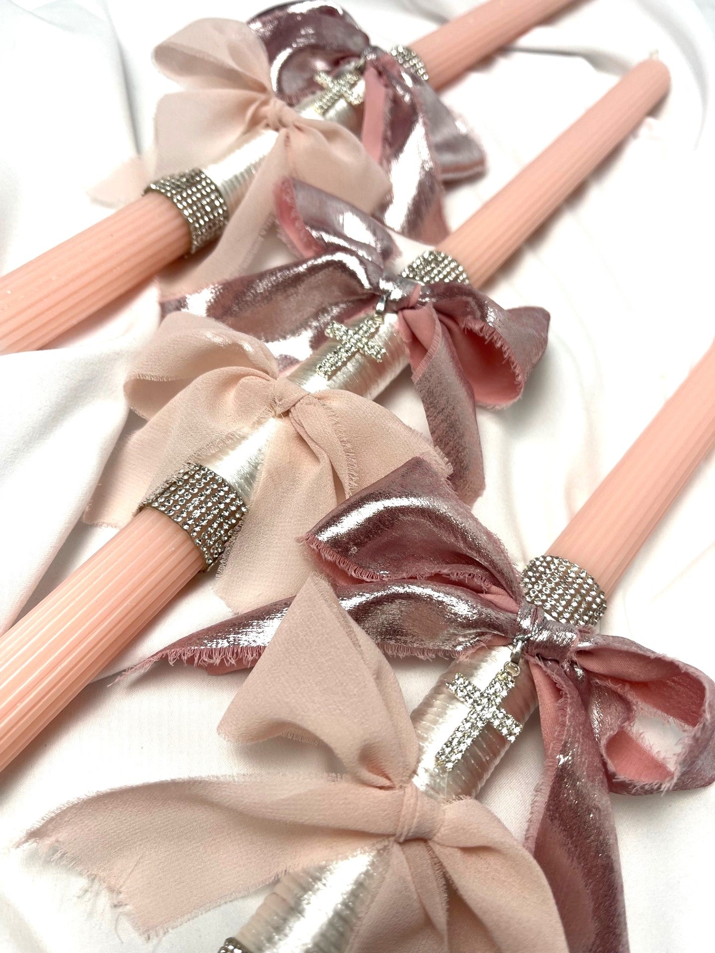 Sparkly Angelic Pink Easter Candle - Palm Sunday / Lambatha 40cm (LARGE)