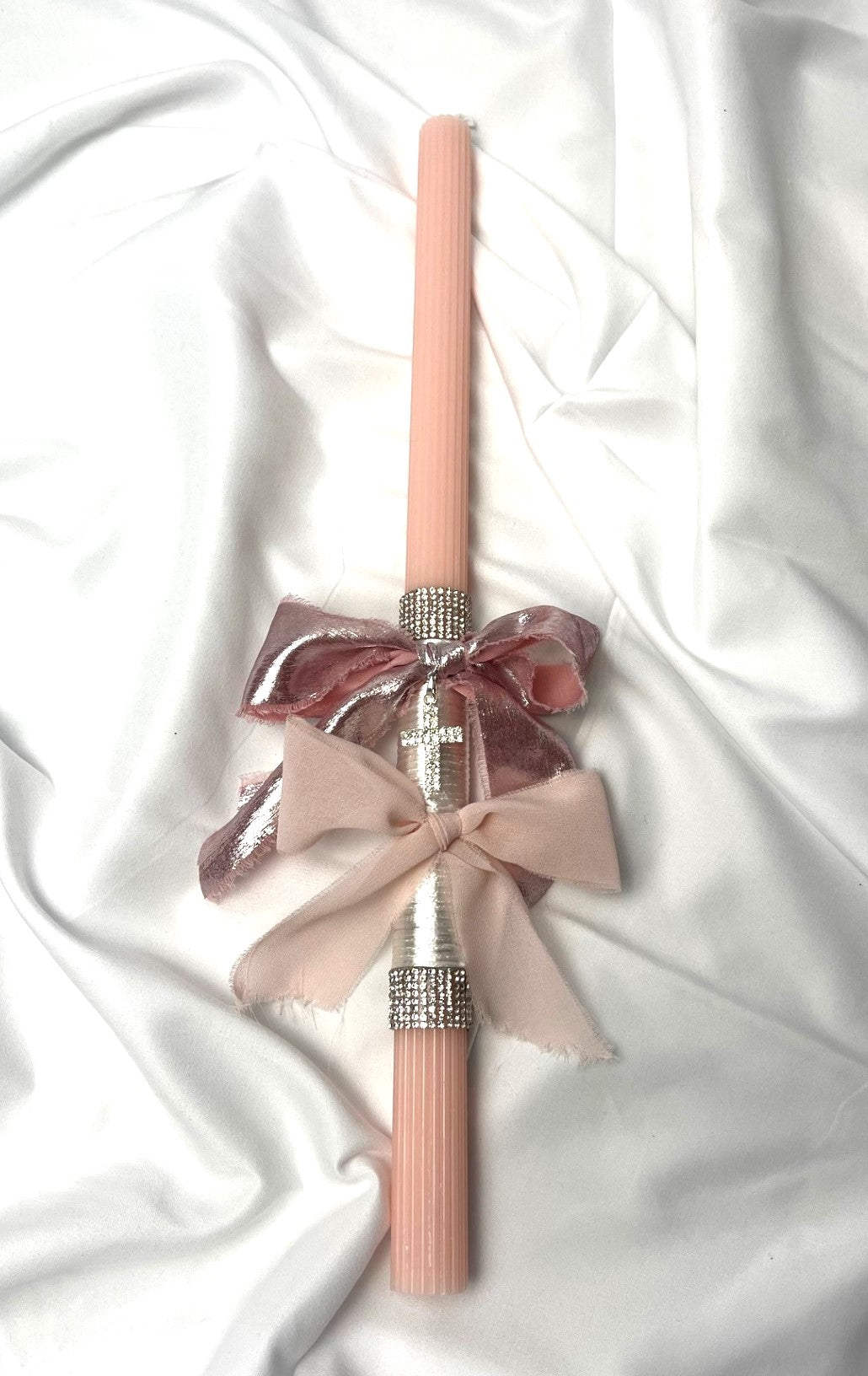 Sparkly Angelic Pink Easter Candle - Palm Sunday / Lambatha 40cm (LARGE)