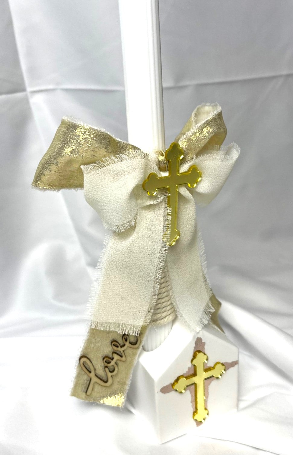 Love and Faith Easter Candle - Palm Sunday / Lambatha 40cm (LARGE)