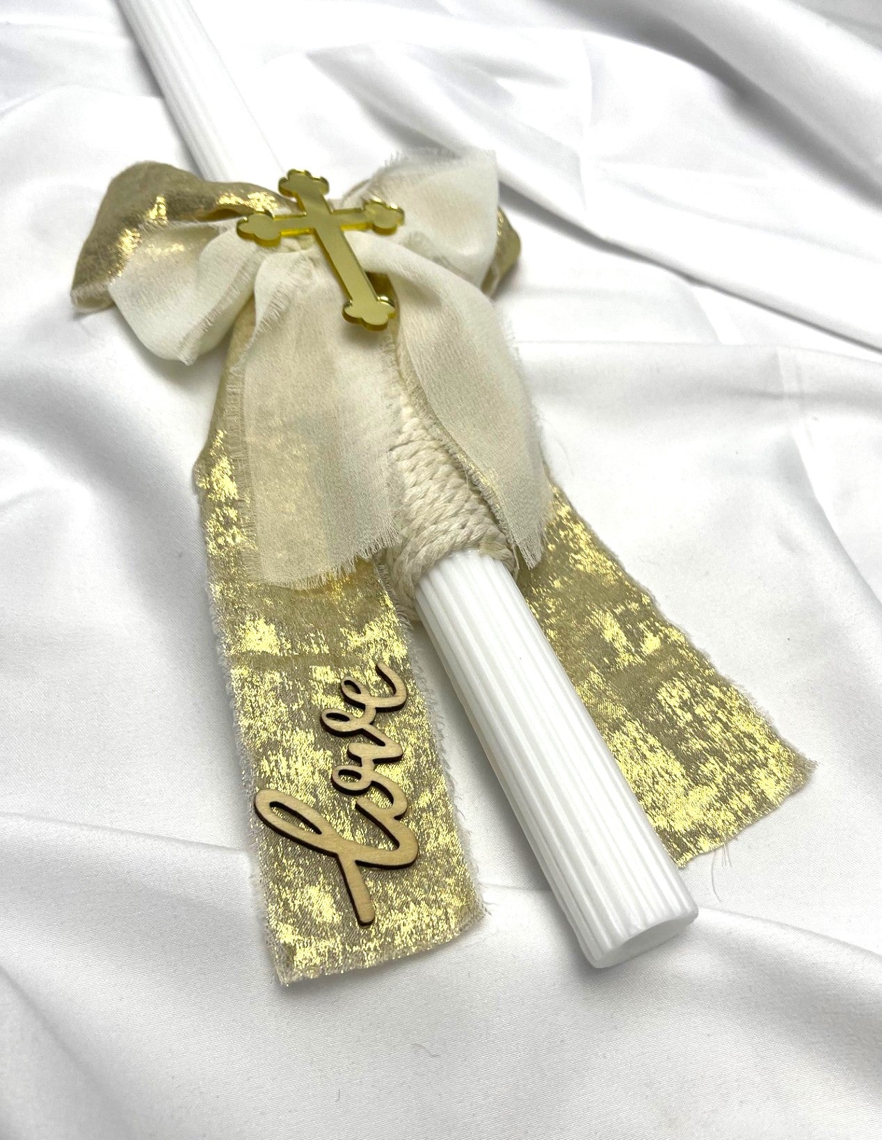 Love and Faith Easter Candle - Palm Sunday / Lambatha 40cm (LARGE)