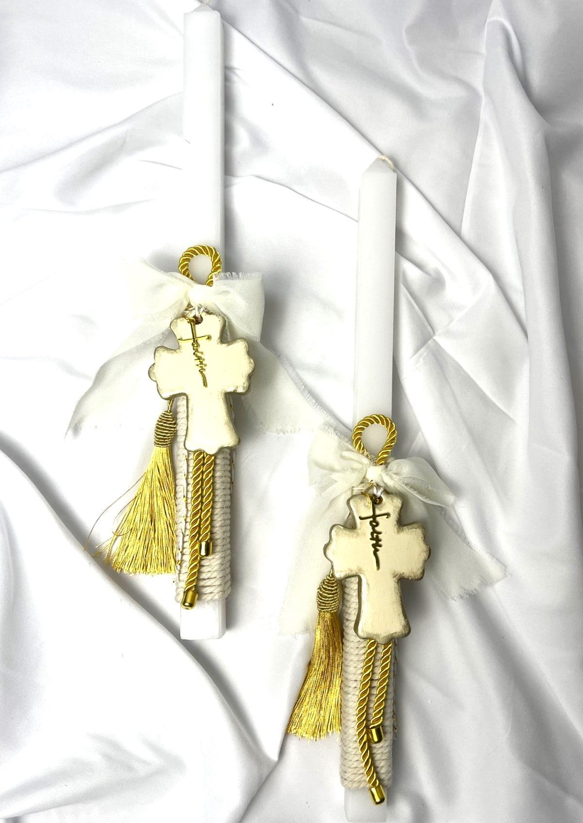 Clay Cross Faith Easter Candle - Palm Sunday / Lambatha 40cm (LARGE)