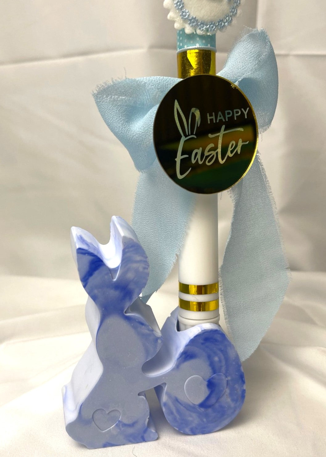 Blue Bunny Easter Candle Holder