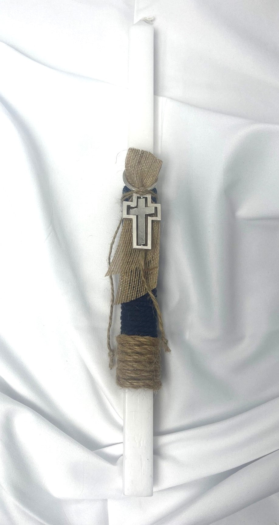 Silver Cross Keyring Easter Candle - Lambatha / Palm Sunday 40ccm (LARGE)