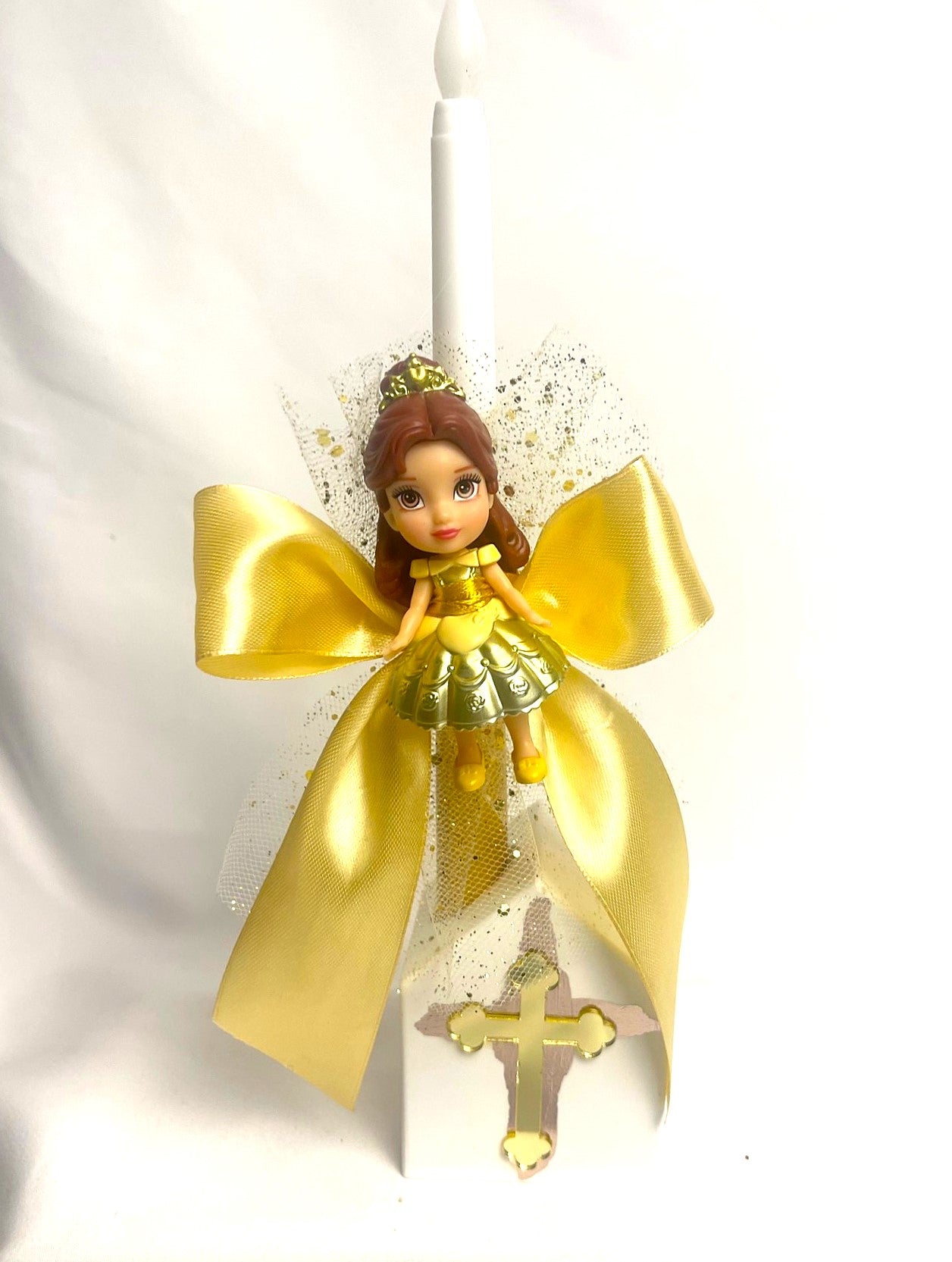 Flameless Easter Candle - Belle 'Beauty and then Beast' Lambatha / Palm Sunday 28cm (SMALL)