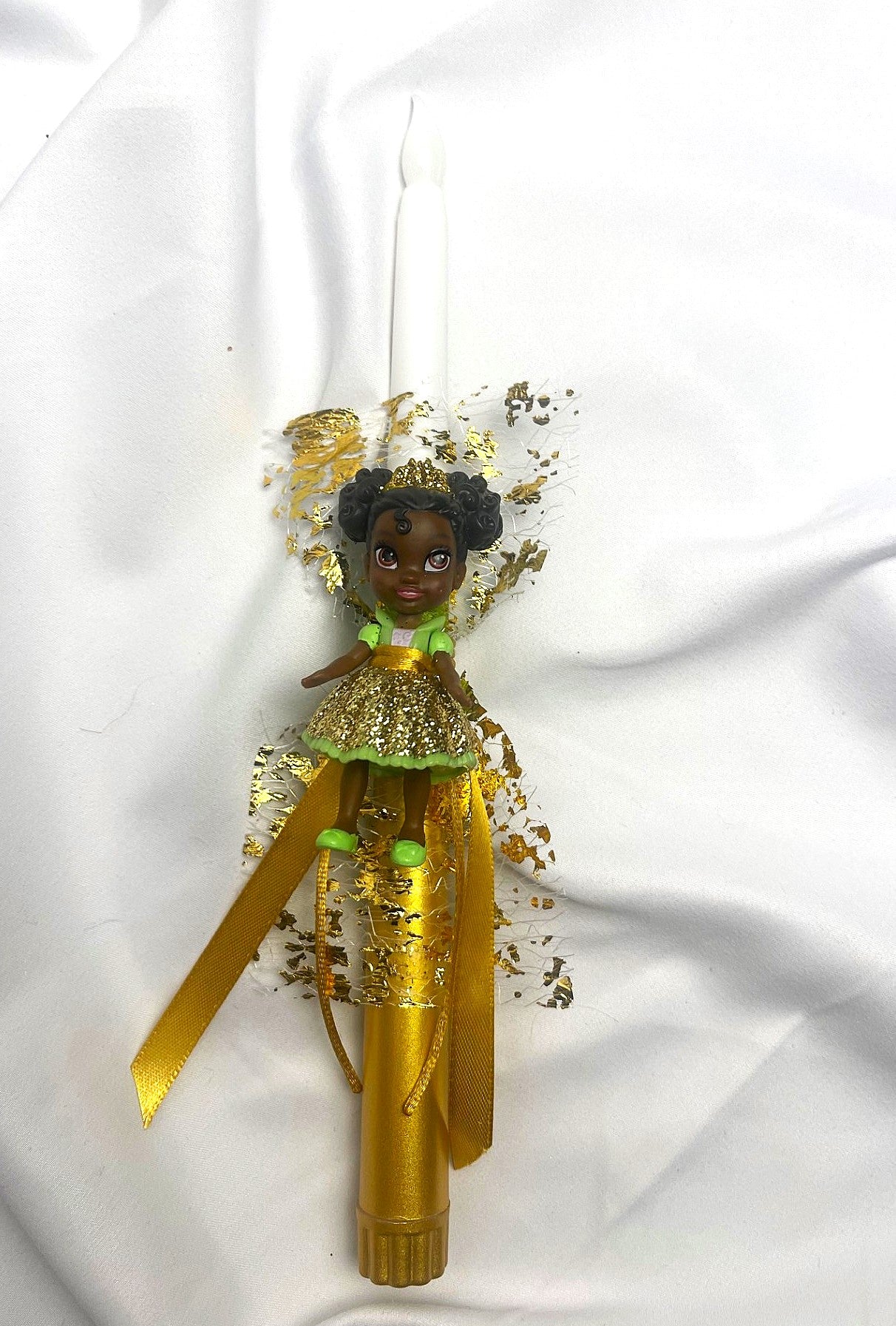 Flameless Easter Candle- Tiana 'The Princess and the Frog' Lambatha / Palm Sunday 28 cm (SMALL)