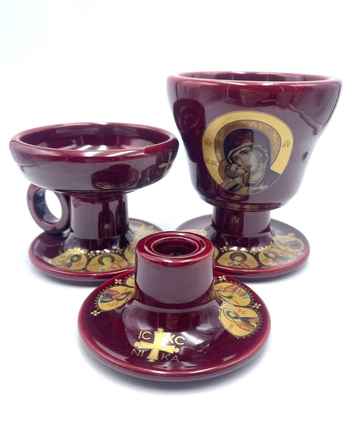 Ceramic Candle Holder (Red)