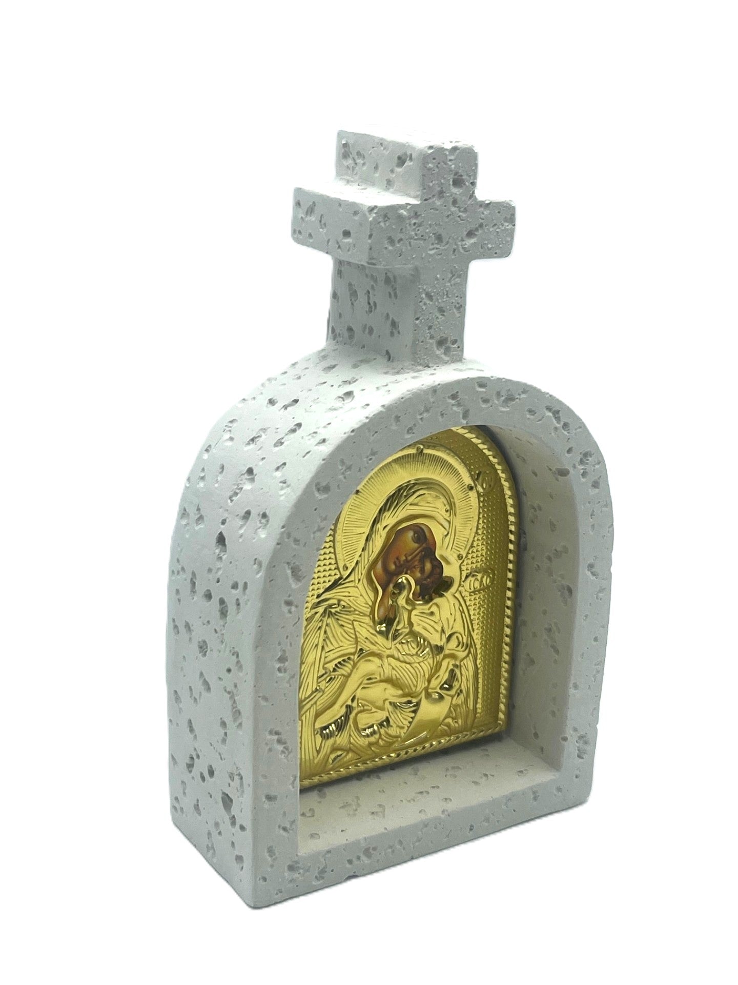Arched Poly Stone Icon with Cross (2 Styles)