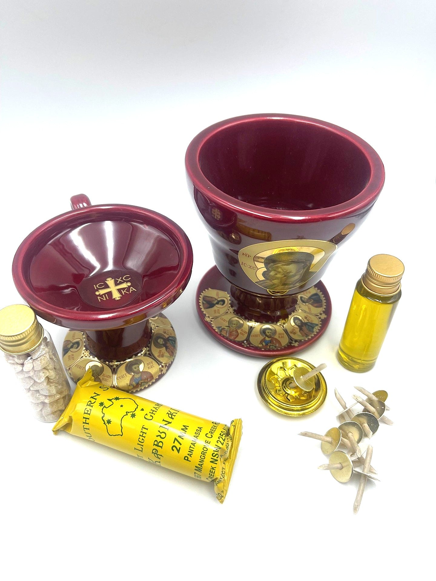 Ceramic Censor Livanistiri - Gold Leafed Icons (Various Colours)