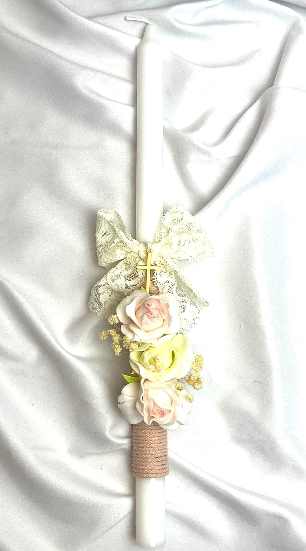 Floral Faith Lambatha / Palm Sunday Easter Candle 40cm (LARGE)