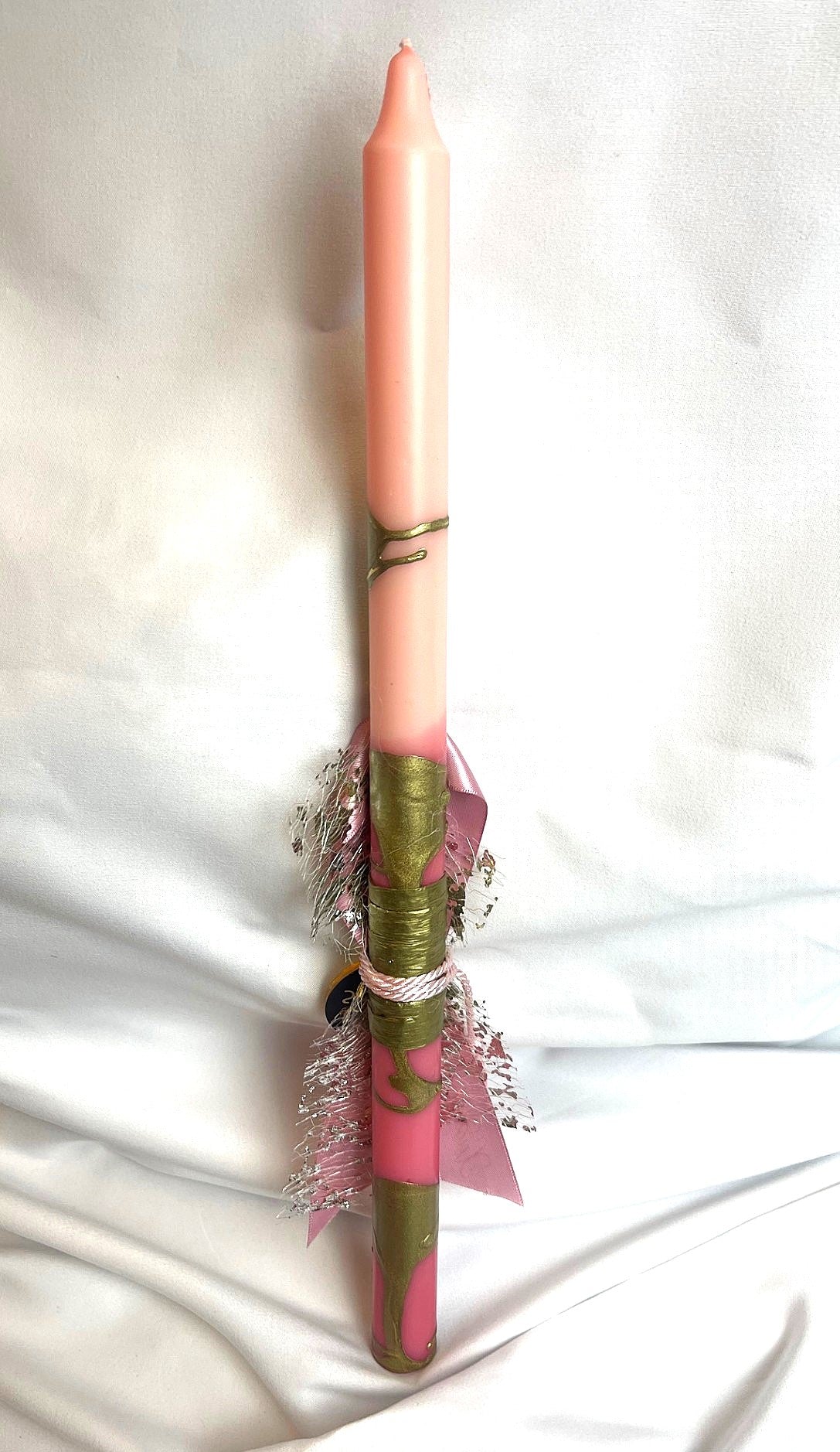 Xristos Anesti Pink Bliss Lambatha Easter Candle 40cm (LARGE)