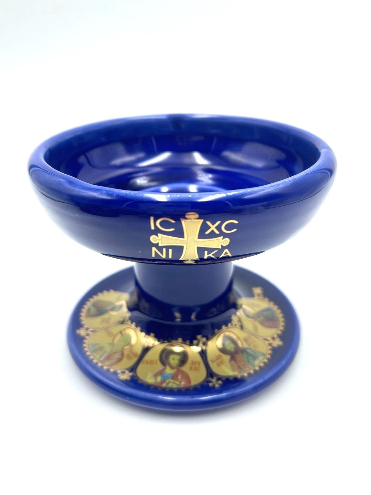 Ceramic Censor Livanistiri Set - Gold Leafed Icons (Royal Blue)
