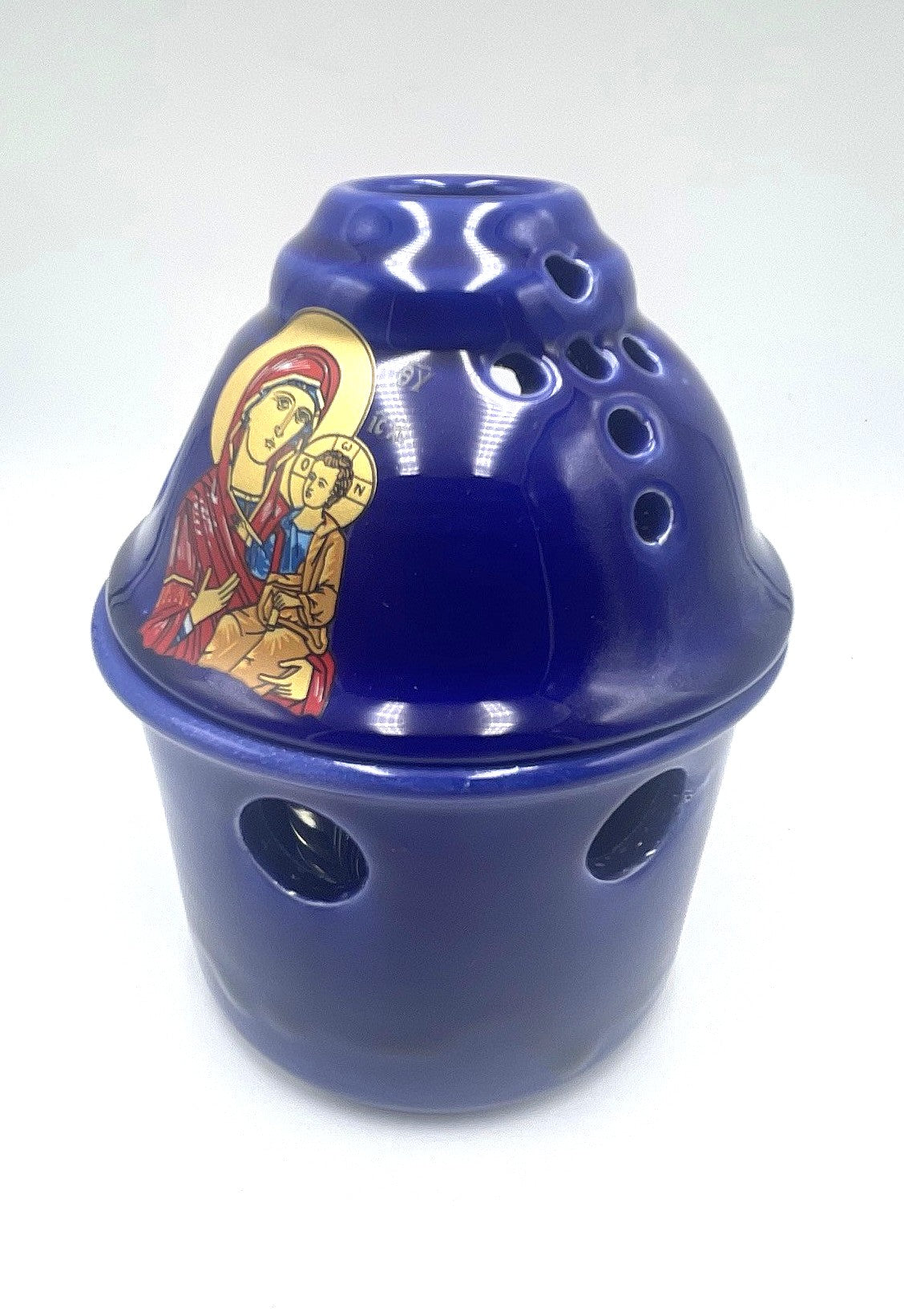 Ceramic Vigil Covered Lamp - Virgin Mary (Various Colours)