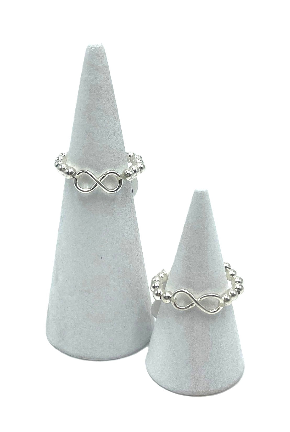 Beaded Infinity Ring (Expandable) 925 Sterling Silver