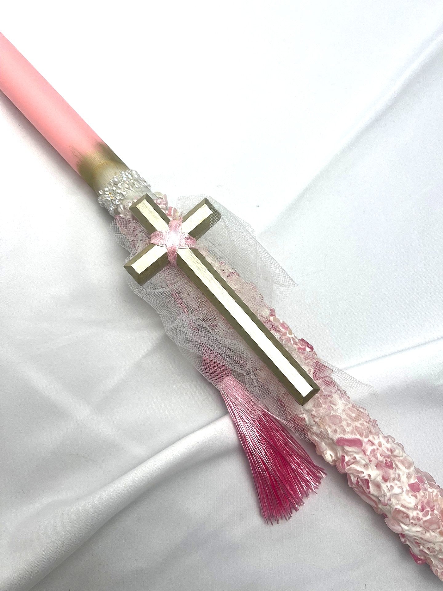 Textured Lambathes / Palm Sunday Easter Candles  3 Styles and Colours 40cm (LARGE)