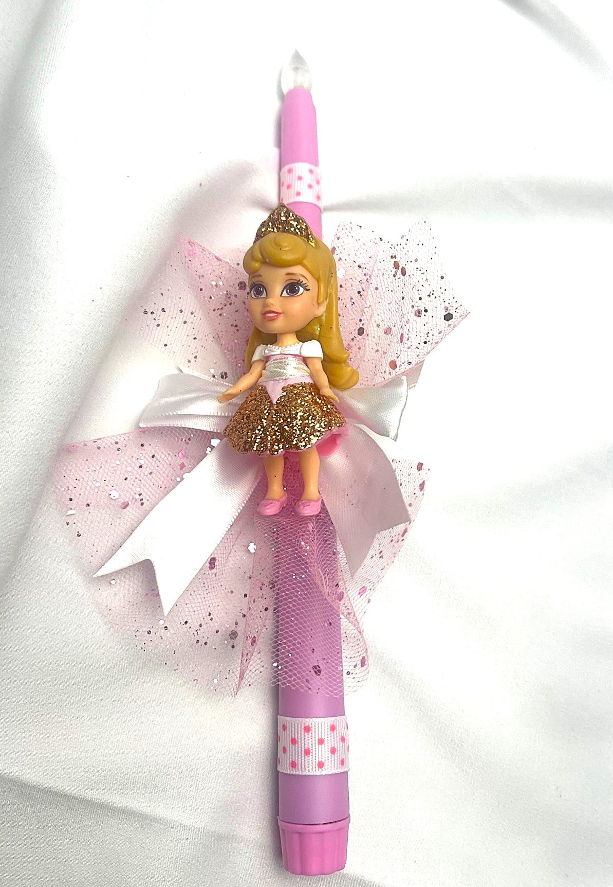 Flameless Easter Candle - Aurora 'Sleeping Beauty' Lambatha / Palm Sunday 28cm (SMALL)
