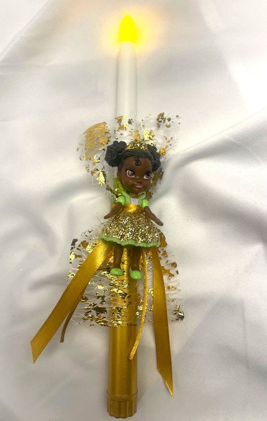 Flameless Easter Candle- Tiana 'The Princess and the Frog' Lambatha / Palm Sunday 28 cm (SMALL)