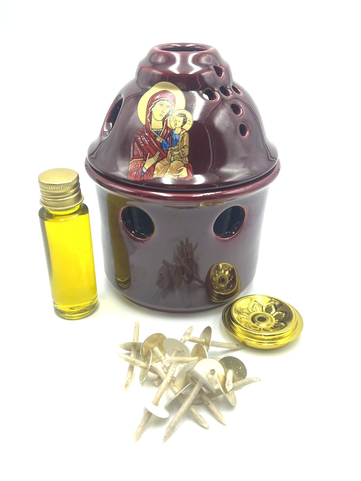 Ceramic Vigil Lamp - Virgin Mary (Various Colours) DISCONTINUED