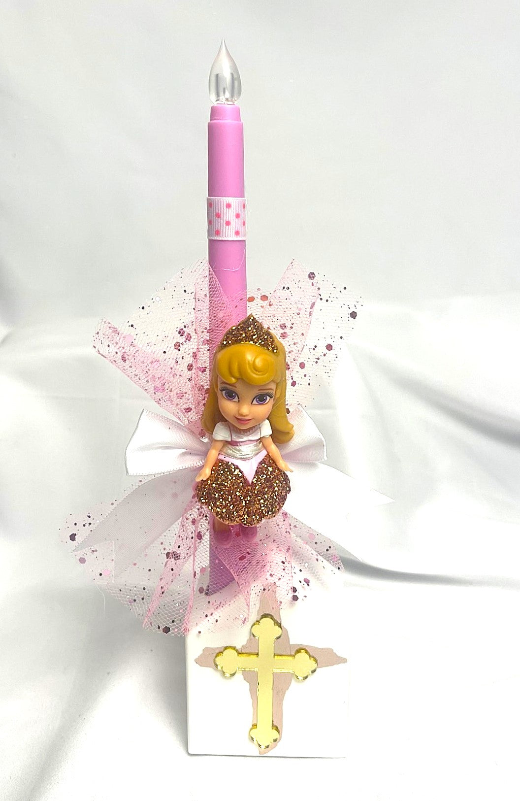 Flameless Easter Candle - Aurora 'Sleeping Beauty' Lambatha / Palm Sunday 28cm (SMALL)