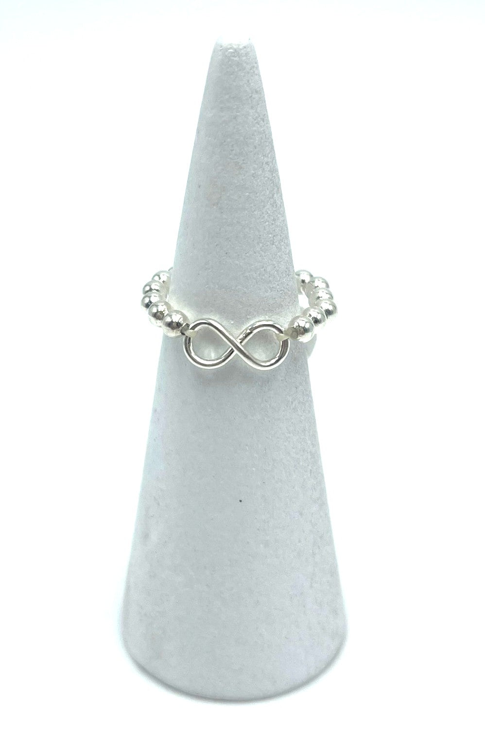 Beaded Infinity Ring (Expandable) 925 Sterling Silver