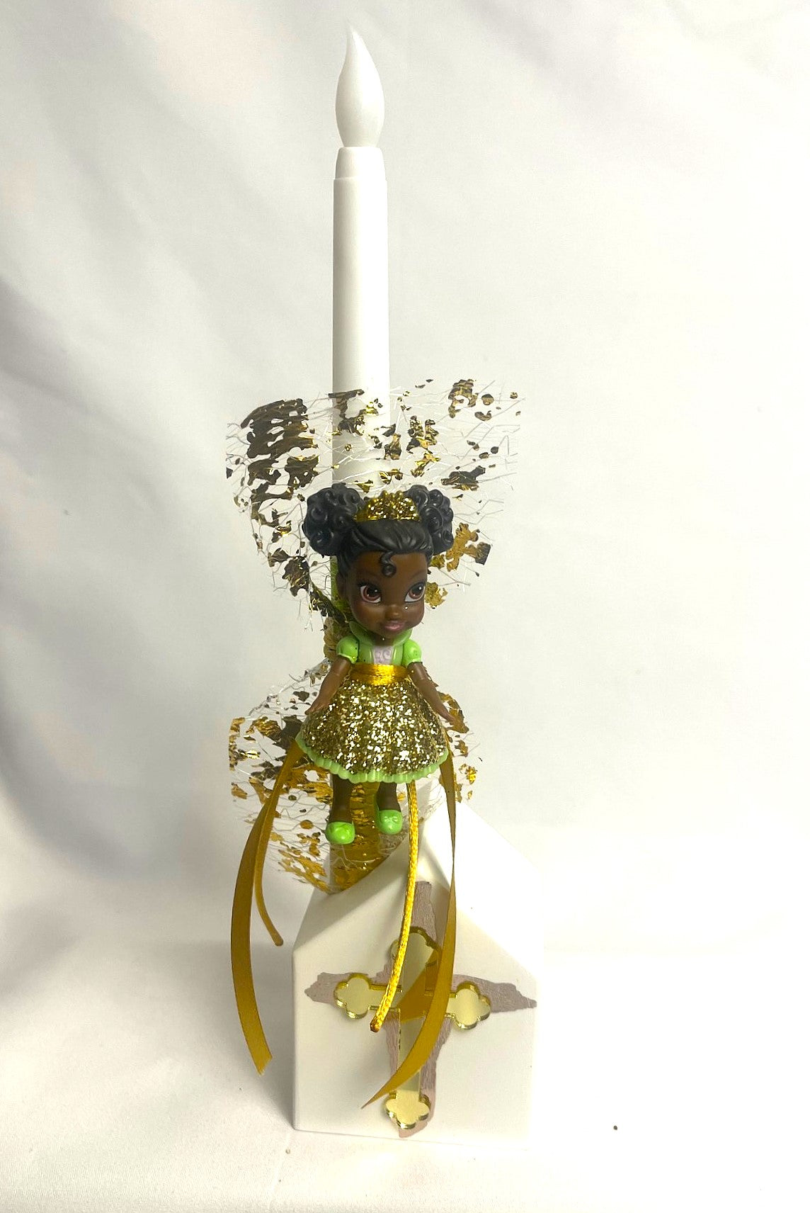 Flameless Easter Candle- Tiana 'The Princess and the Frog' Lambatha / Palm Sunday 28 cm (SMALL)