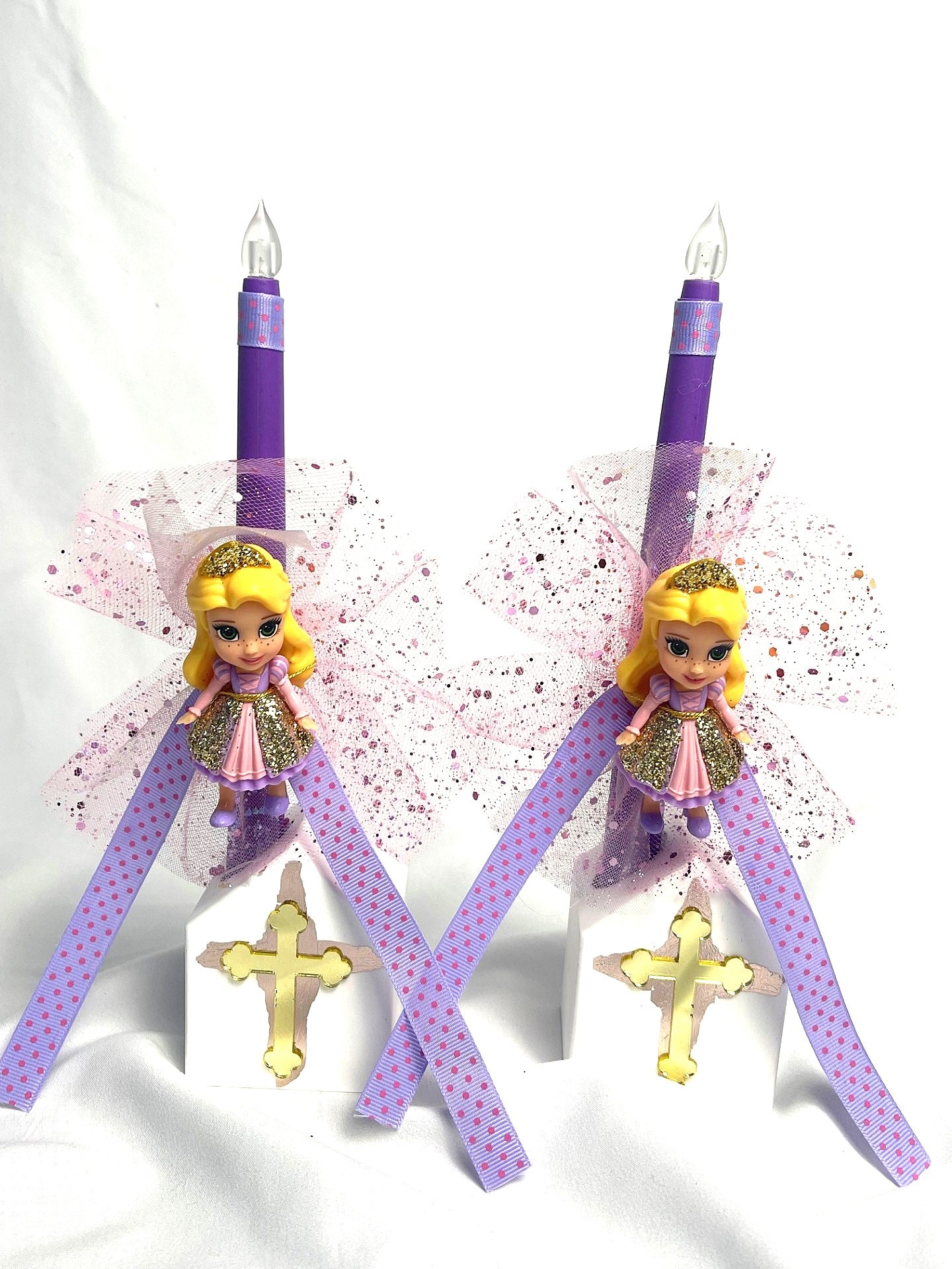 Flameless Easter Candle - Rapunzel 'Tangled' Lambatha / Palm Sunday 28cm (SMALL)