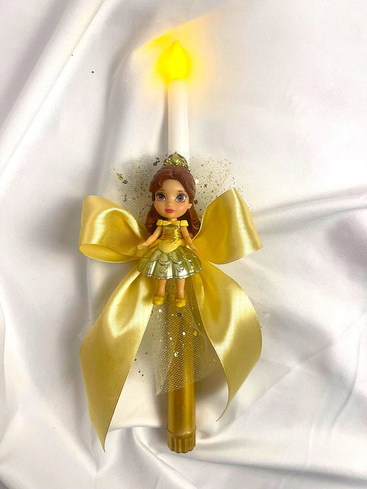 Flameless Easter Candle - Belle 'Beauty and then Beast' Lambatha / Palm Sunday 28cm (SMALL)
