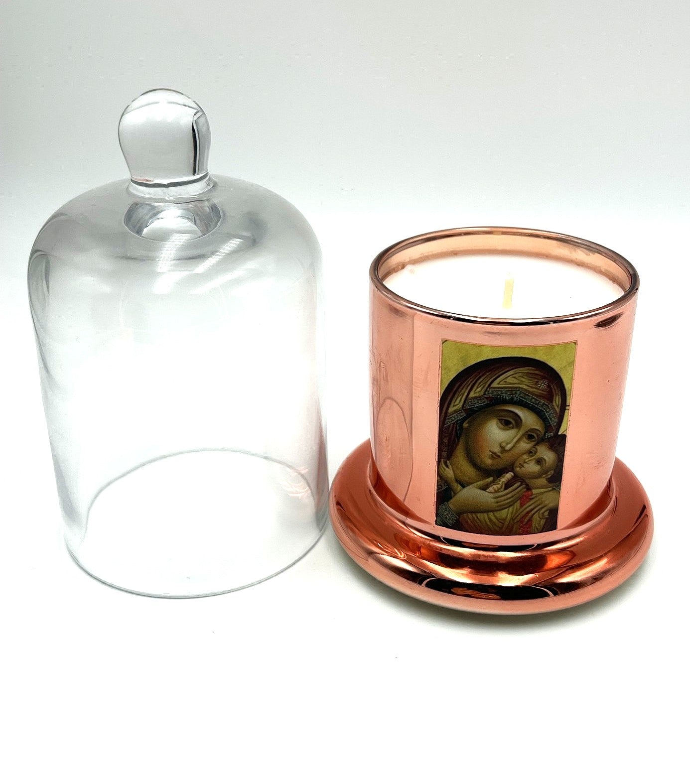 Virgin Mary & Chris Cloche Dome Candle
