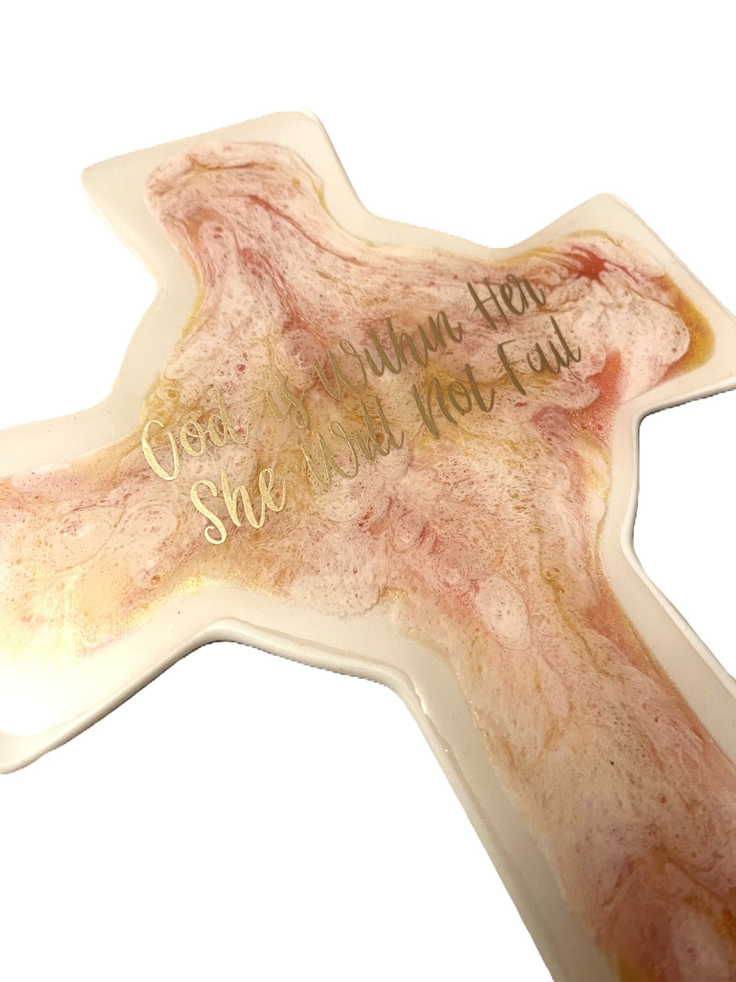 God is Within Her Psalm 16:5 - Resin Ceramic Cross